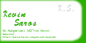 kevin saros business card